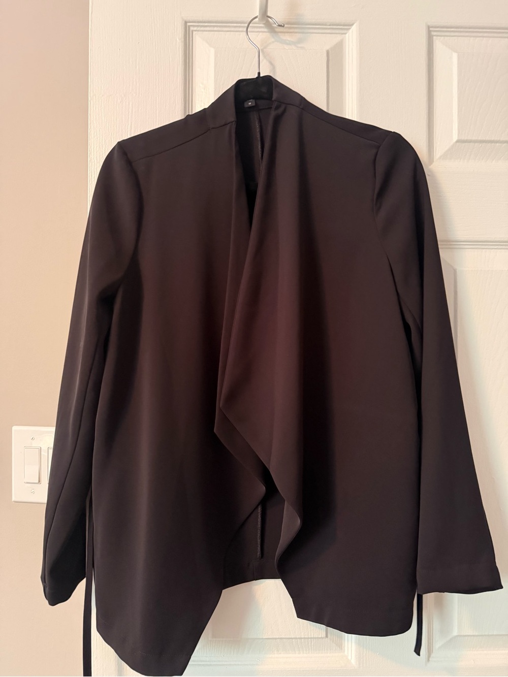 Express Black Draped Open Front Blazer